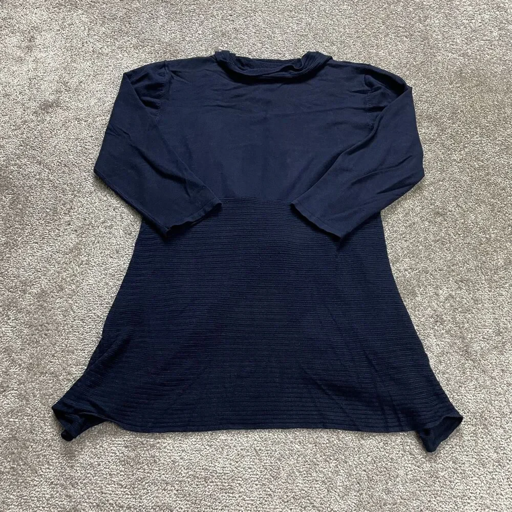 Unbranded Wrap Sweater Womens Medium Navy Blue Soft Mid Length Cardigan Ladies